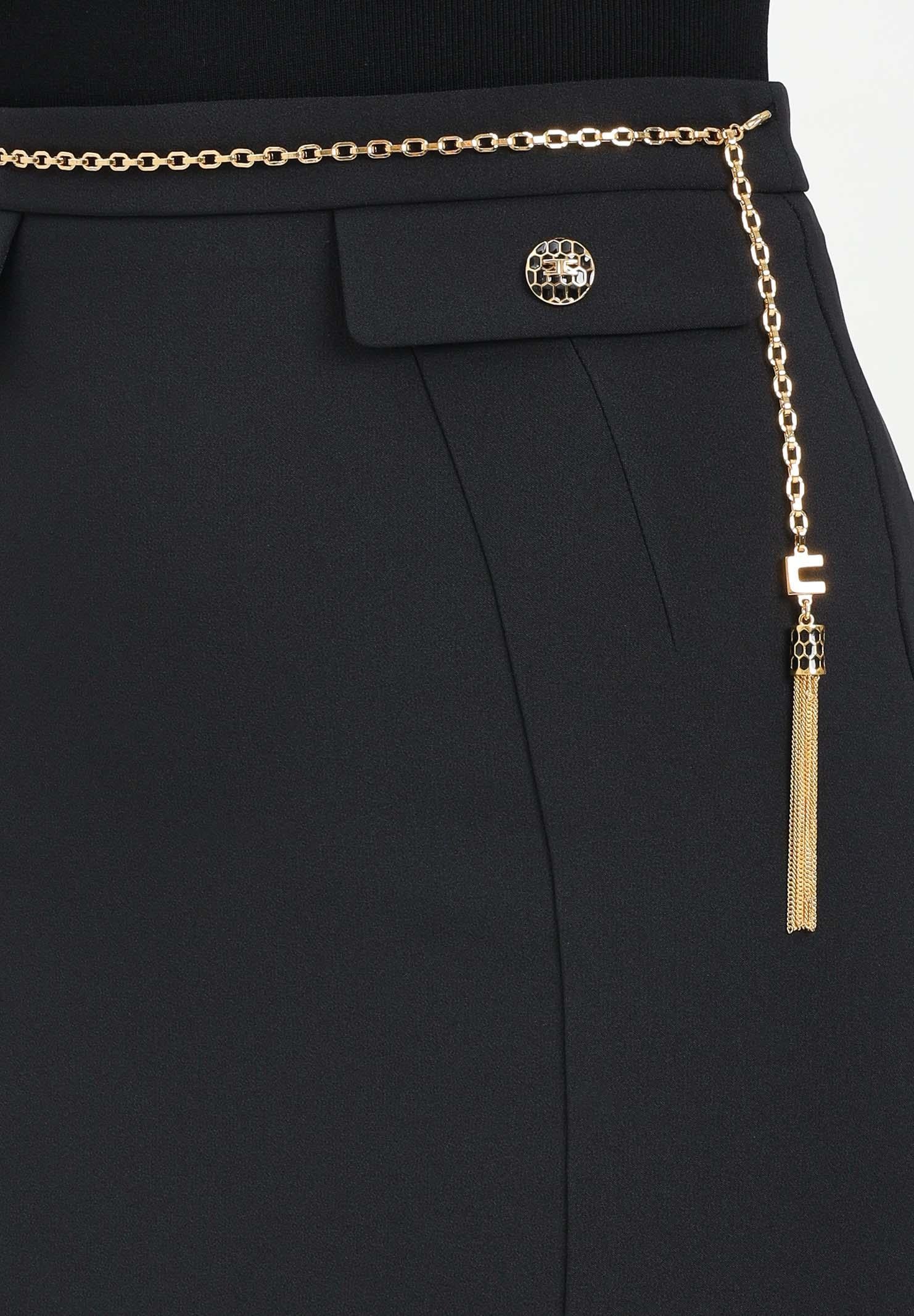 ELISABETTA FRANCHI Gonna corta nera da donna con catena gioiello GO14857E2 110 ELISABETTA FRANCHI 