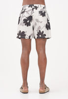 I'M BRIAN Shorts mare bianco da uomo con stampa floreale BC3751 0028 I'M BRIAN 