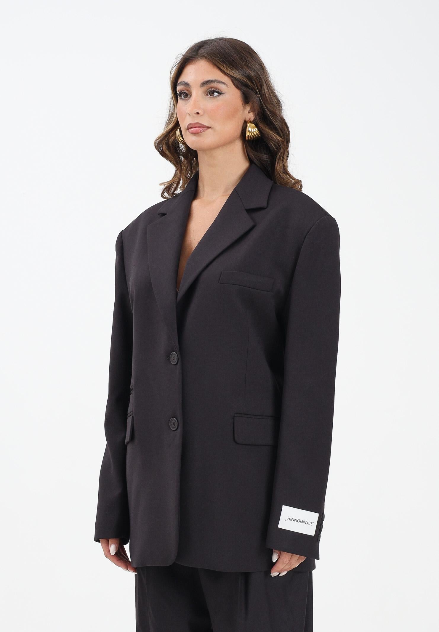 HINNOMINATE Giacca monopetto moro da donna dal taglio oversize HMABW02211 MA03 HINNOMINATE 