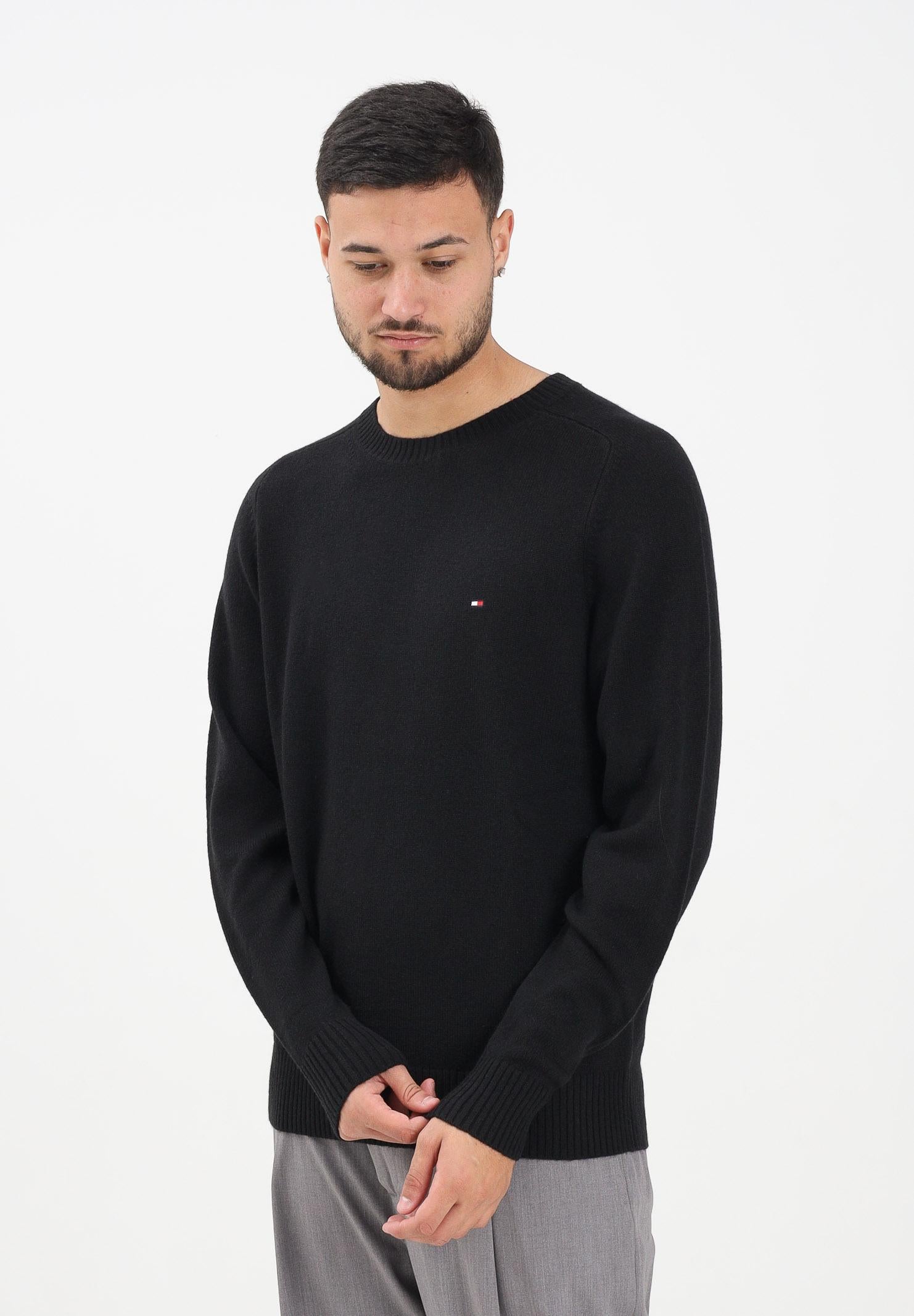 TOMMY HILFIGER Maglioncino girocollo nero da uomo MW0MW36535BDS  TOMMY HILFIGER 