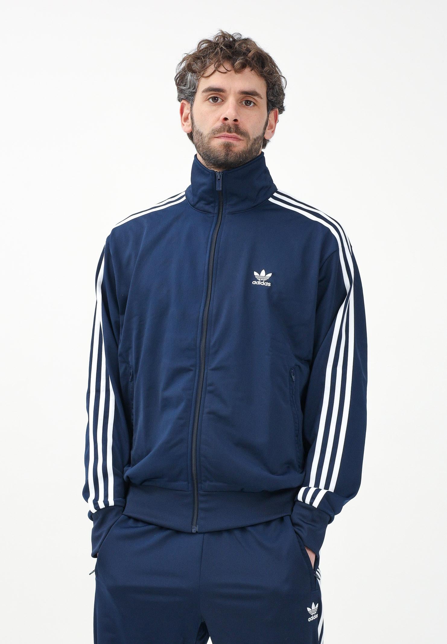 ADIDAS ORIGINALS Felpa con zip adicolor Classics Firebird blu da uomo IR9893  ADIDAS ORIGINALS 