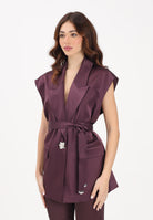 PINKO Gilet bordeaux da donna in satin 106585A1Y5 R57 PINKO 