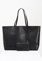 GCDS Shopper nera da donna con pattern logo GCDSMD001 99 GCDS 