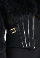 ELISABETTA FRANCHI Pelliccia nera da donna con bustier GB05A57E2 110 ELISABETTA FRANCHI 