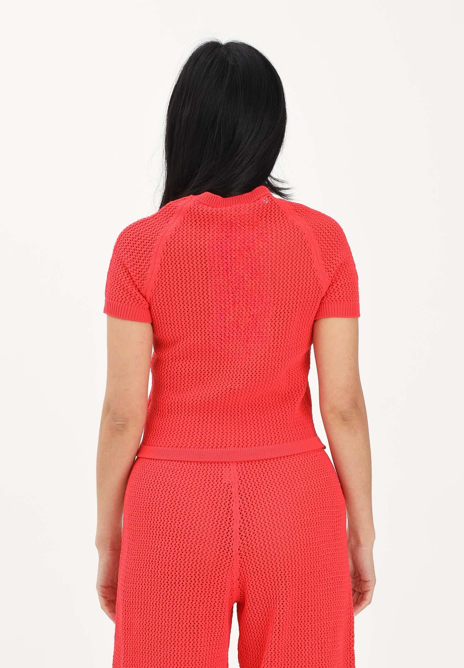 ADIDAS ORIGINALS Maglia a manica corta KNITTED CROCHET CALI corallo da donna KC6482 . ADIDAS ORIGINALS 