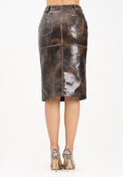 PATRIZIA PEPE Gonna midi marrone da donna con finitura marmorizzata 8G0463E064 J4L8 PATRIZIA PEPE 