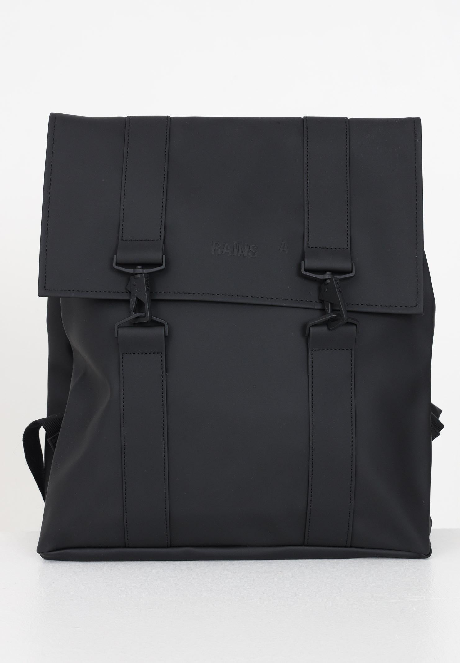 RAINS Zaino MSN nero per uomo e donna RA13300 BL RAINS 