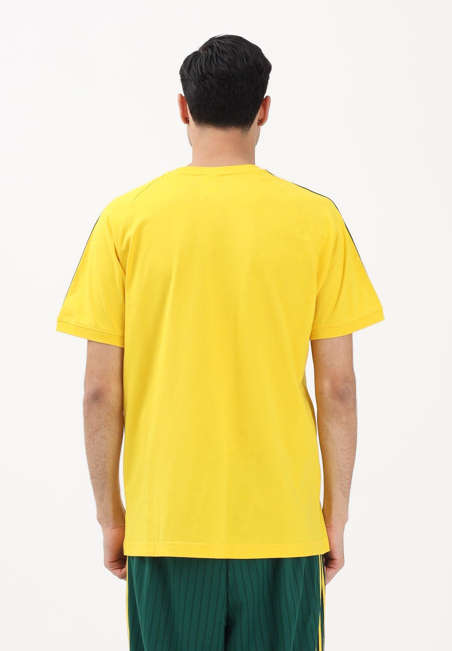 ADIDAS ORIGINALS T-shirt a manica corta Monogram Infill 3S gialla e verde da uomo KD0404 . ADIDAS ORIGINALS 