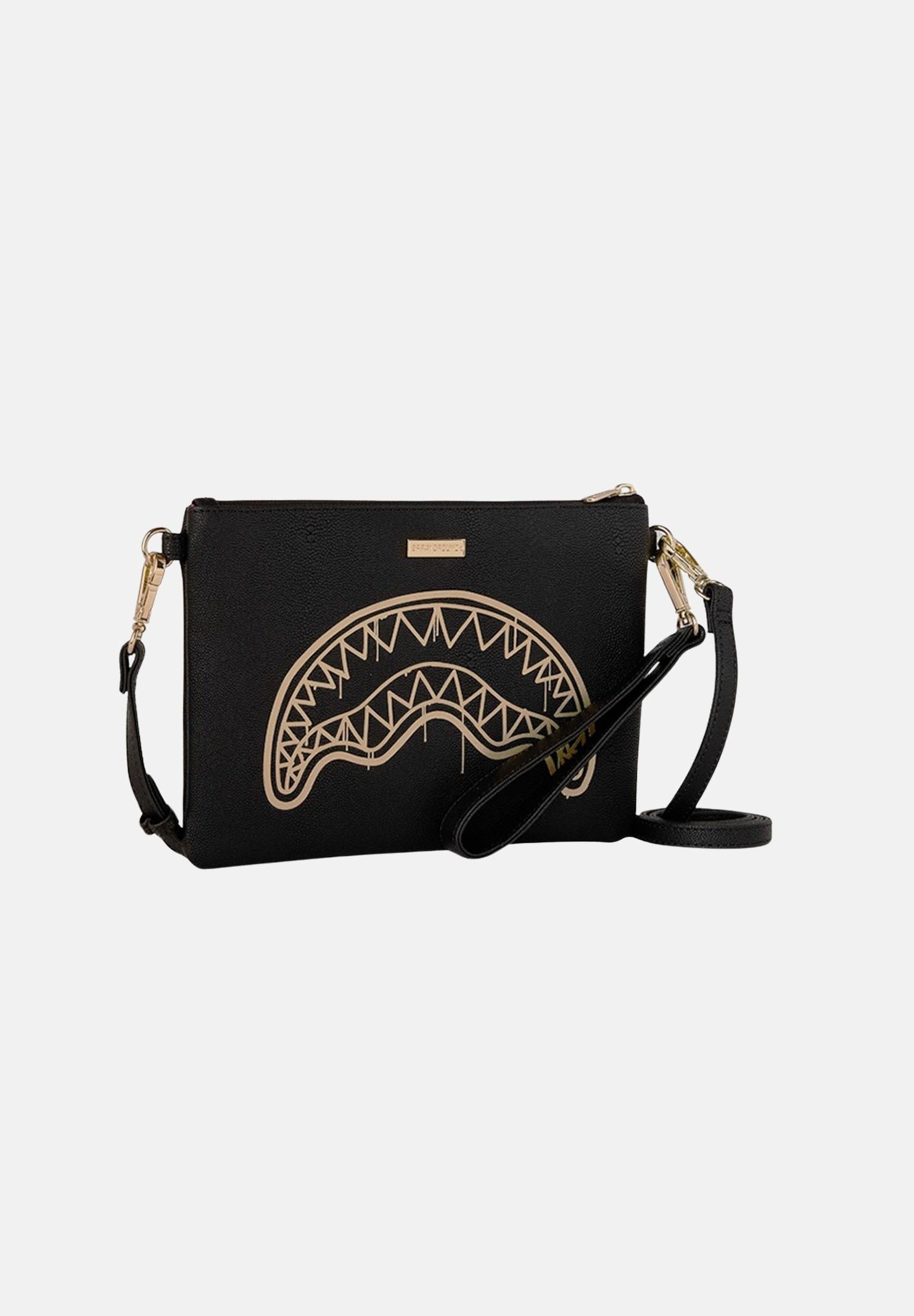 SPRAYGROUND Pochette That Gold Drap nera per uomo e donna 910B8977NSZ . SPRAYGROUND 