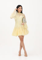 ODI ODI Abito corto giallo da donna in pizzo e tulle BACOLI110S6 D9 ODI ODI 