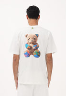 BARROW T-shirt a manica corta bianca per uomo e donna con maxi stampa teddy S6BWUATH076 412 BARROW 