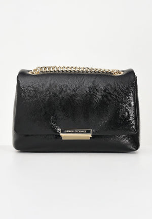 ARMANI EXCHANGE Borsa a tracolla in vernice nera da donna XW000355AF17239 UC001 ARMANI EXCHANGE 