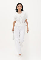 TPN Camicia a manica corta in pizzo bianco da donna FRODYCE232S6 D7 TPN 