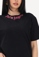 PALM ANGELS T-shirt a manica corta nera per donna, ragazze e bambine con logo PGAA002S26JER005 110 PALM ANGELS 