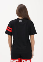 GCDS T-shirt a manica corta nera per donna, ragazzi e bambini con logo Z0UJQC592J105 999R GCDS 