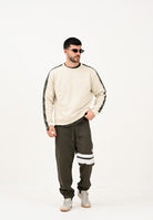 GCDS Felpa girocollo panna per uomo e donna con bande logate B2EM1501JD1 15 GCDS 