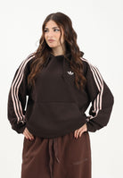 ADIDAS ORIGINALS Felpa con cappuccio ADICOLOR CLASSICS 3 STRIPES marrone da donna KE0880 . ADIDAS ORIGINALS 