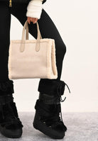 MARC ELLIS Borsa a mano Buby Suede M in morbido suede beige da donna BUBY-SUEDE-M TA MARC ELLIS 