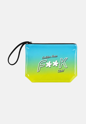 F**K pochette a mano Golden Hour azzurro e verde da donna. POCHETTE-FK AZ F**K 