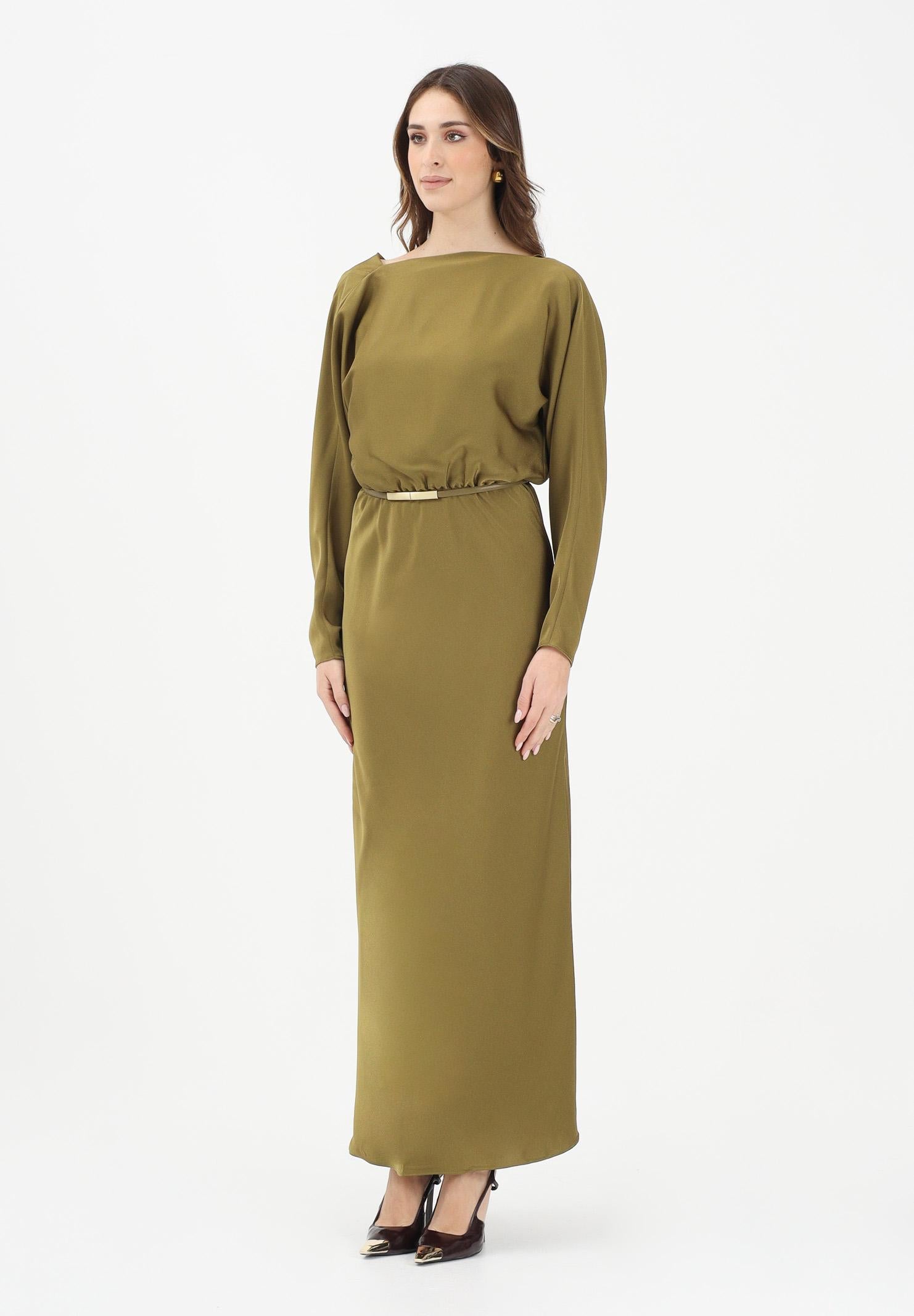 MAX MARA MSEPENTOLA khaki green women's long dress - 42 MAX MARA MSEPENTOLA khaki green women's long dress - 42