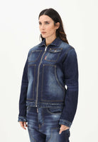DSQUARED2 Giubbotto di jeans in denim blu per donna, ragazzi e bambini con logo DQ3239D0AFS DQ01 DSQUARED2 