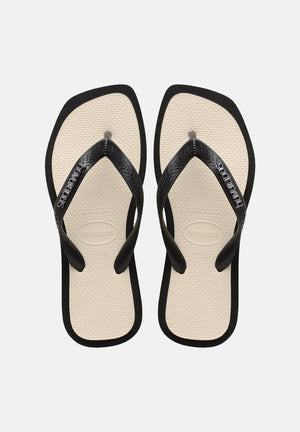 HAVAIANAS Infradito Top Square Fusion neri e panna da donna 4149944 0090 HAVAIANAS 