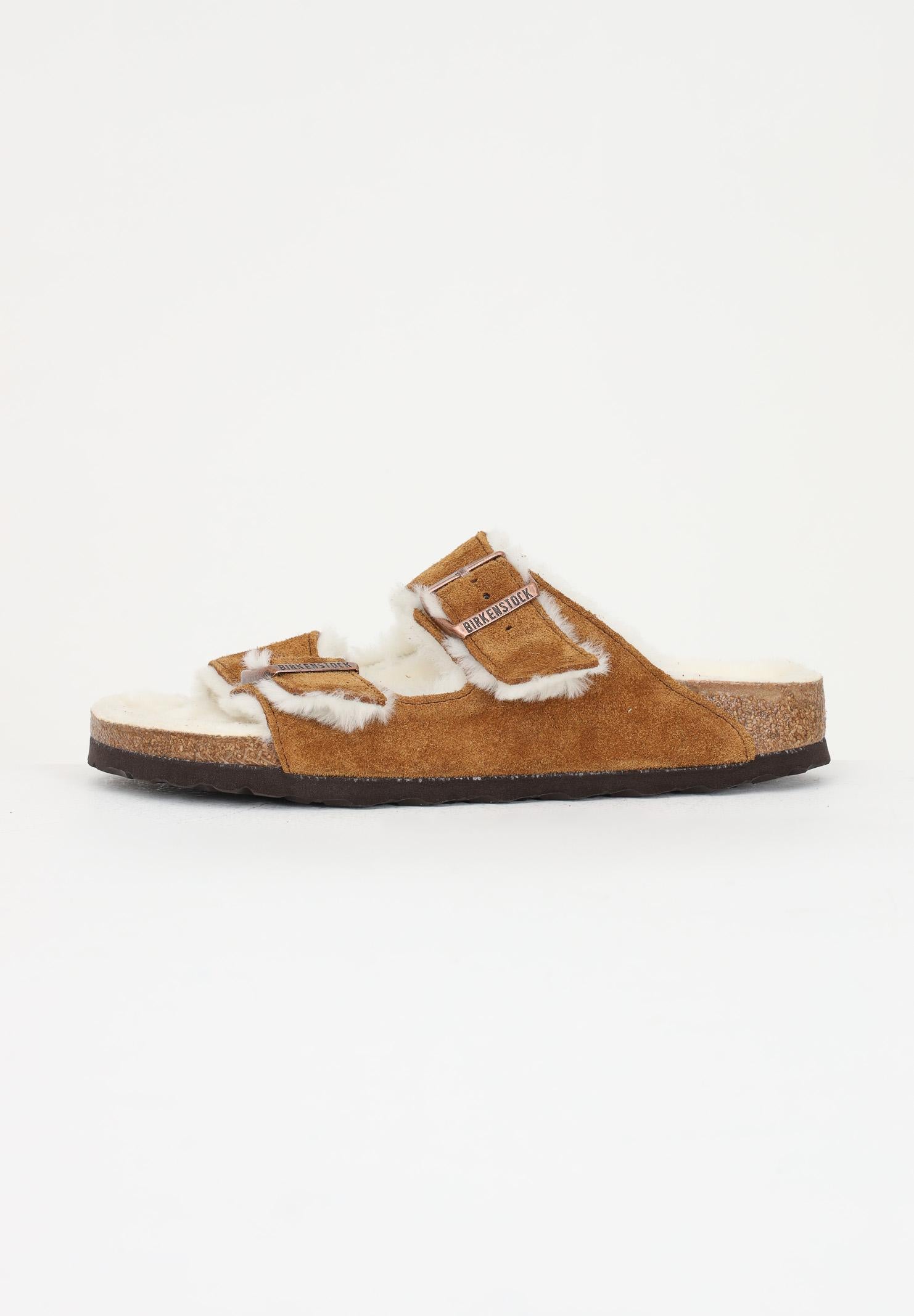 BIRKENSTOCK Ciabatte Arizona pelliccia di agnello beige per uomo e donna 1001135 . BIRKENSTOCK 