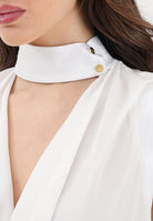 ELISABETTA FRANCHI Top elegante avorio da donna  in georgette di viscosa CA13461E2 360 ELISABETTA FRANCHI 