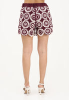 ONLY Shorts panna e bordeaux da donna in tessuto lavorato macramè 15373523 GRWI ONLY 