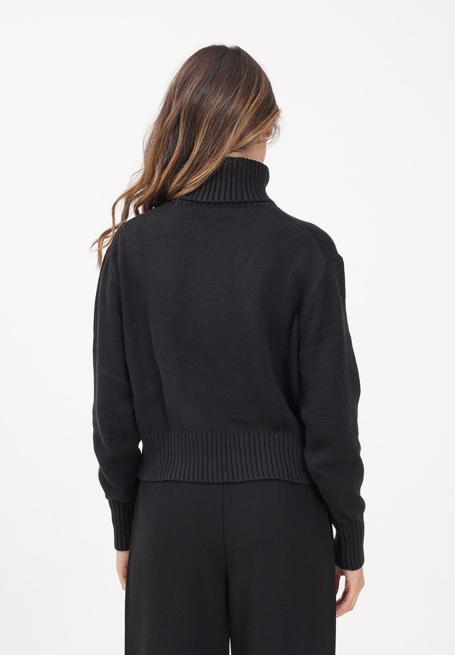 CALVIN KLEIN JEANS Maglioncino a collo alto nero da donna con logo LV047D354GUB1  CALVIN KLEIN JEANS 