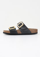 BIRKENSTOCK Ciabatte Sydney Cushion Buckle nere da donna 1029457 . BIRKENSTOCK 