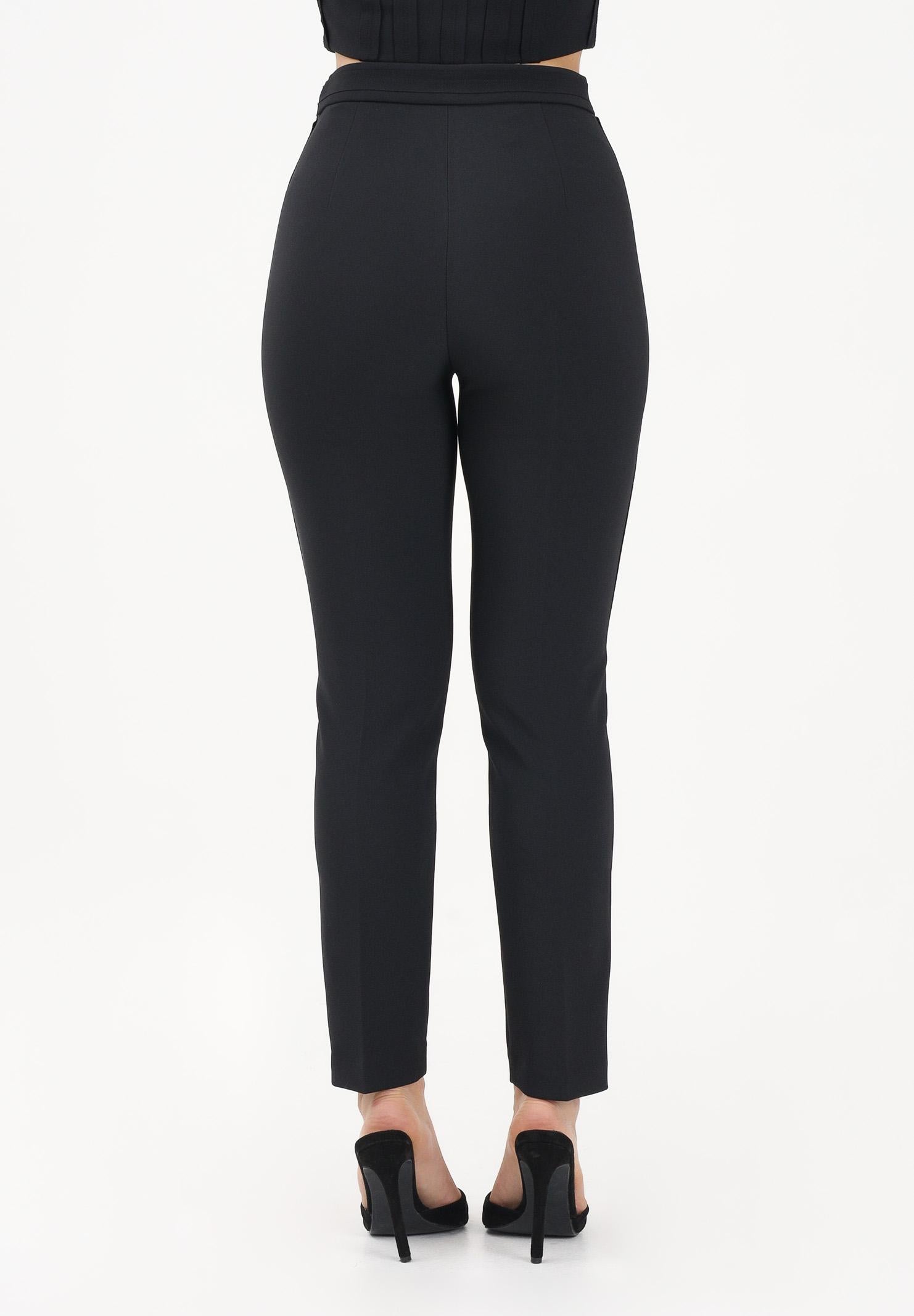 ELISABETTA FRANCHI Pantalone elegante nero da donna con ricamo logo PA17061E2 110 ELISABETTA FRANCHI 