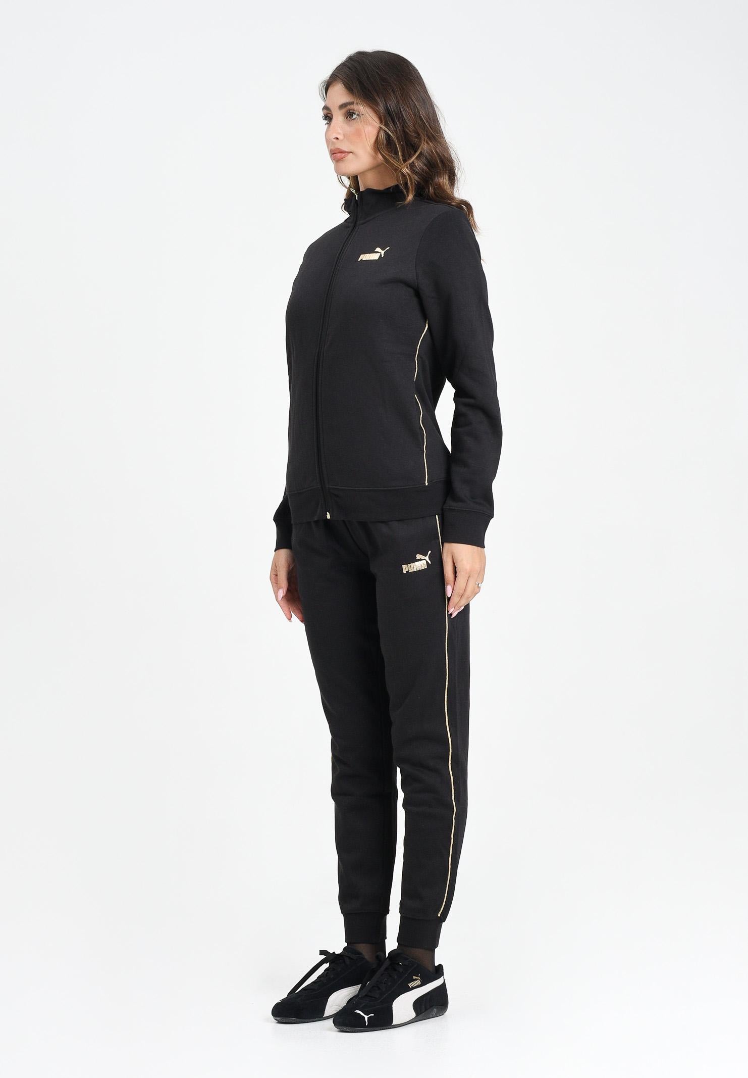 PUMA Tuta Ess + Textured Foil FZ nera da donna 692202 01 PUMA 