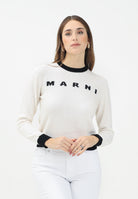 MARNI Maglioncino girocollo panna per donna e bambina con logo M00993M00ML 0M111 MARNI 