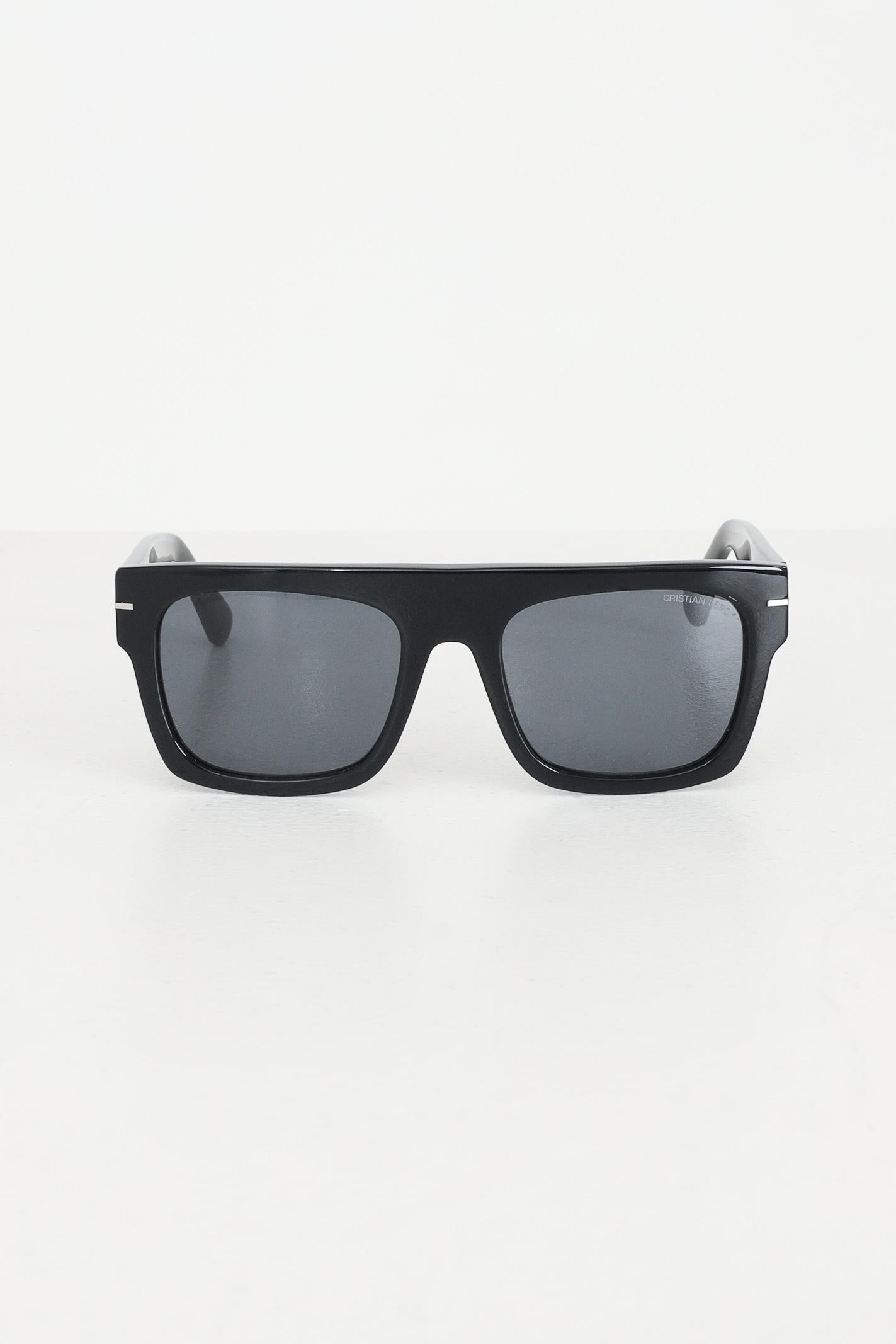 Occhiali da sole neri per uomo e donna con montatura rettangolare 25043 01 CRISTIAN LEROY 