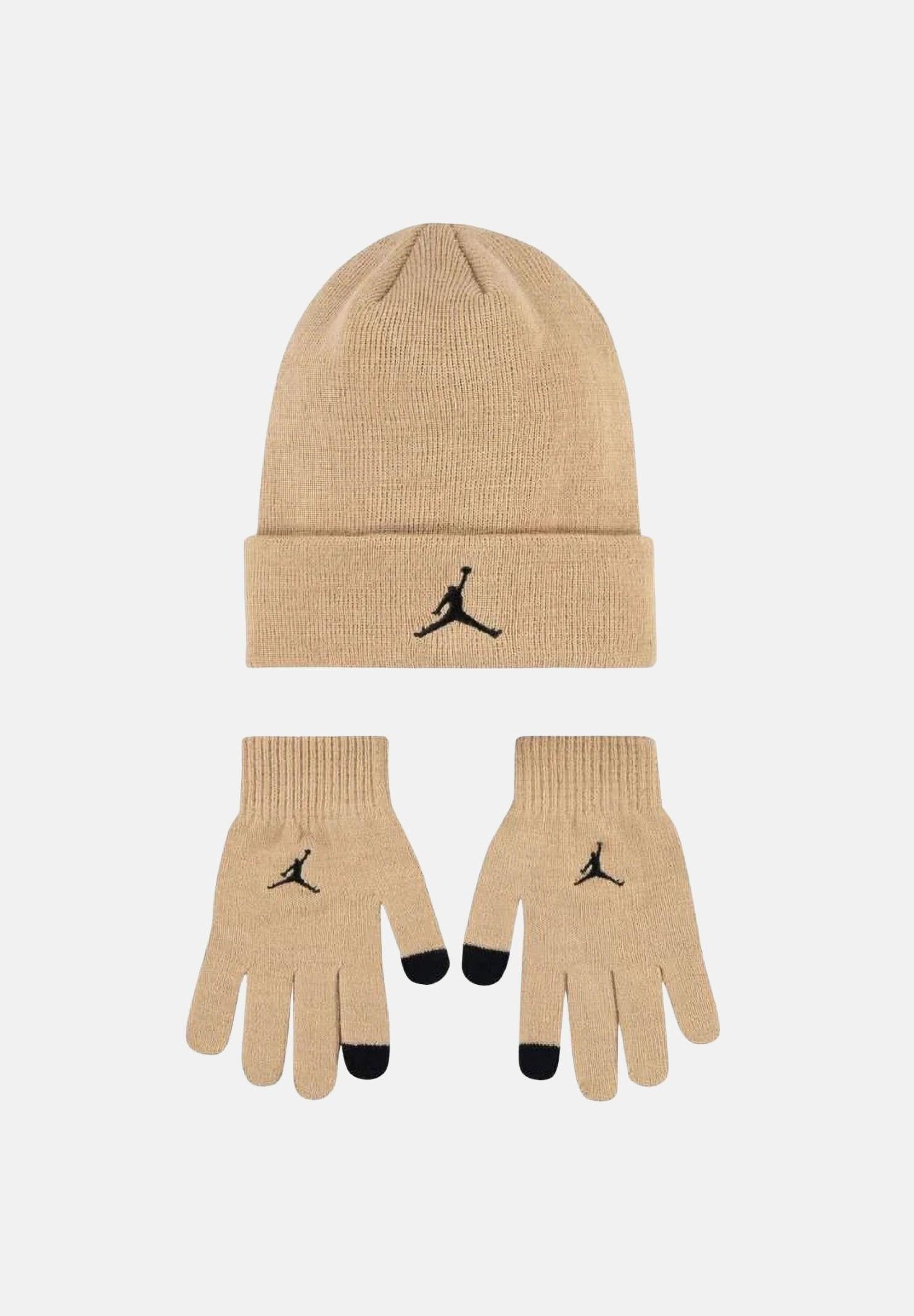 JORDAN Set regalo Essentials composto da berretto e guanti beige per bambino e bambina 9A0836 X0L JORDAN 