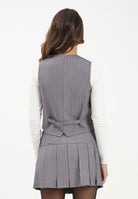 HINNOMINATE Gilet grigio da donna con motivo gessato sottile HMABW02242 GR40 HINNOMINATE 