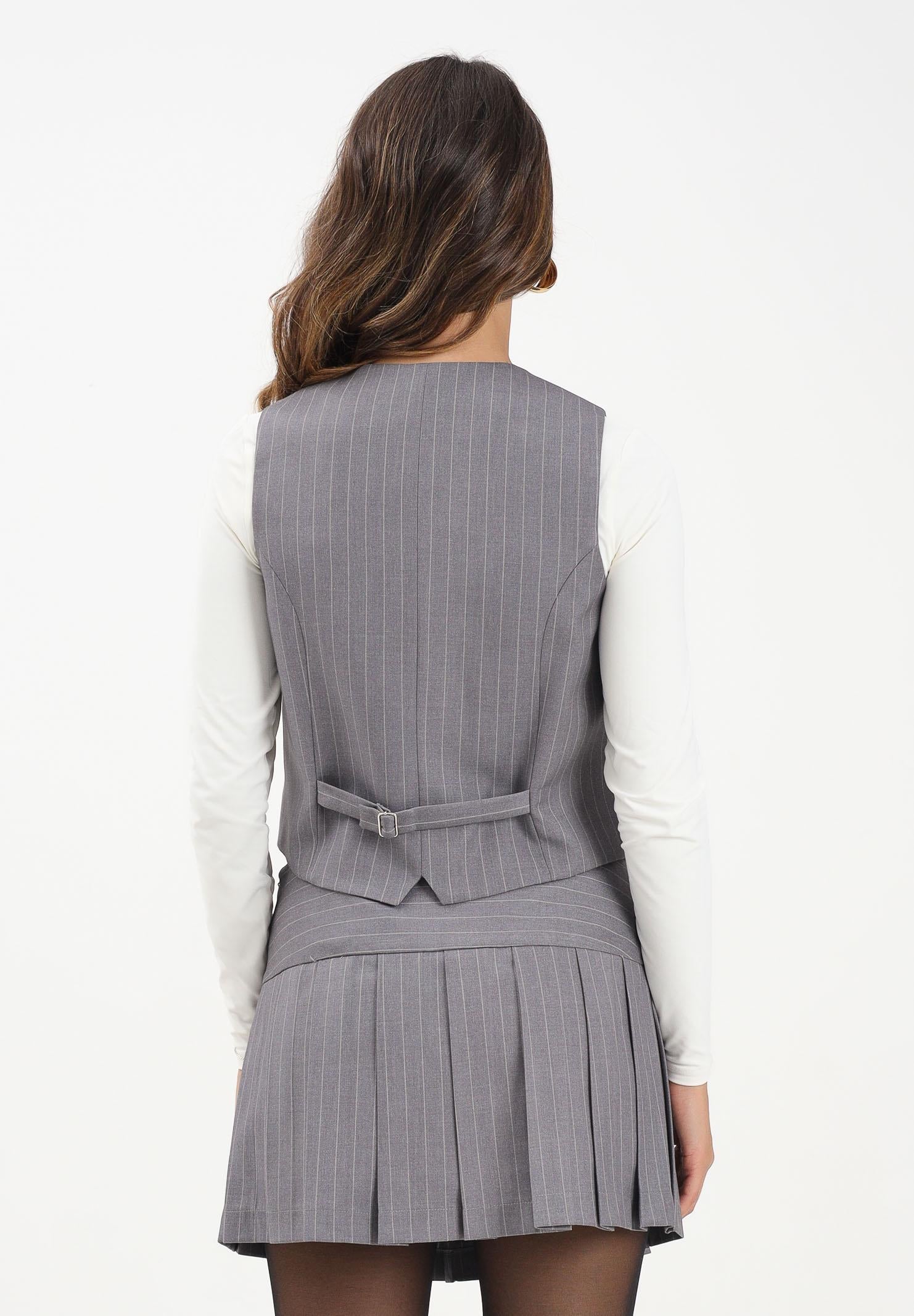 HINNOMINATE Gilet grigio da donna con motivo gessato sottile HMABW02242 GR40 HINNOMINATE 