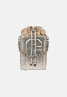 GCDS Borsa a mano argento da donna con logo GCDS in rilievo 3D GCDSD001 01 GCDS 