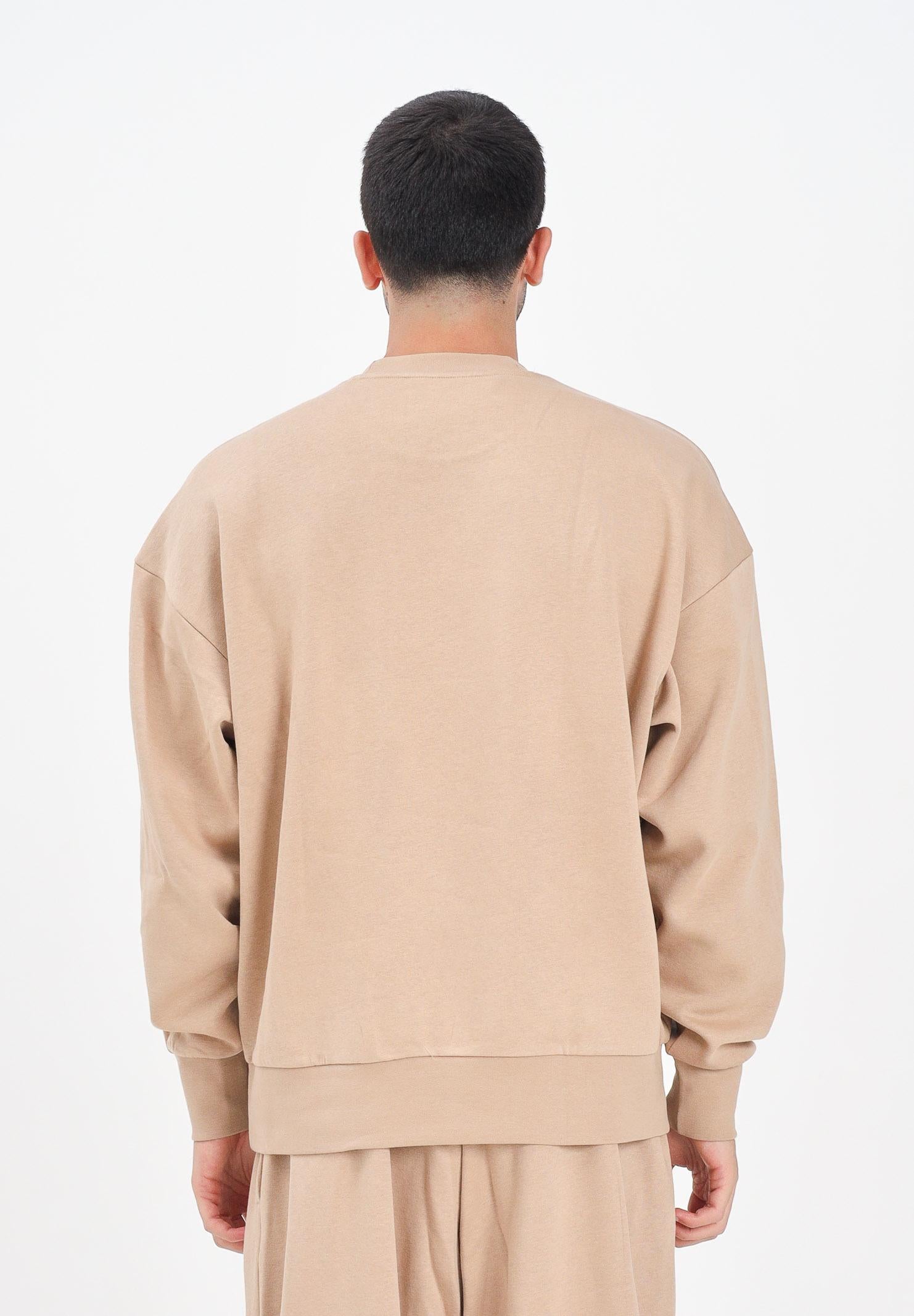 ADIDAS PERFORMANCE Felpa girocollo Essentials Loose Fit 3 Bar Logo beige da uomo JX5668 . ADIDAS PERFORMANCE 