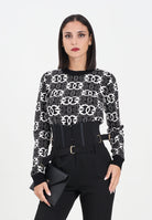 PINKO Maglioncino girocollo nero da donna con logo Love Birds 106041A2YD ZZ2 PINKO 