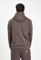 EA7 Felpa con cappuccio marrone da uomo caratterizzata da stampa logo 7M000570AF10377 U6063 EA7 