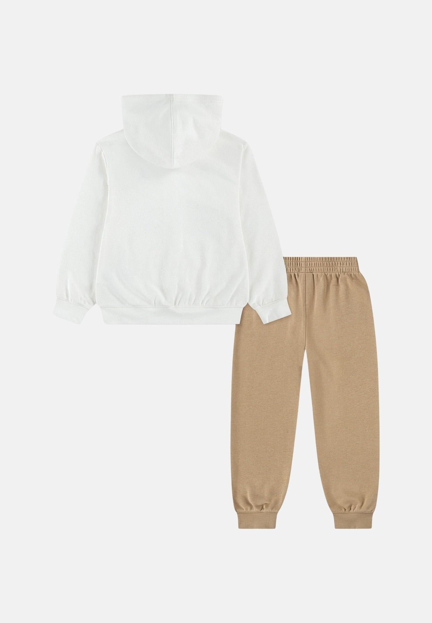 JORDAN Tuta bianca e beige per bambino e bambina con logo Jumpman 85F124 X0L JORDAN 