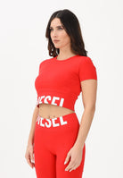 DIESEL T-shirt a manica corta rossa per donna, ragazza e bambina con logo a contrasto J02581KYA0L K405 DIESEL 