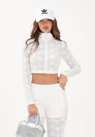 ADIDAS ORIGINALS Felpa con zip FIREBIRD CLASSIC LACE bianca da donna KE3451 . ADIDAS ORIGINALS 