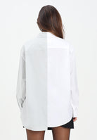 MAISON MARGIELA Camicia a manica lunga bianca e grigia per donna, ragazzi e bambini con stampa logo M60860MM014 M6C36 MAISON MARGIELA 