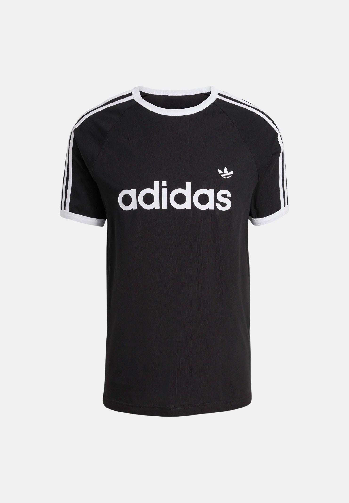 ADIDAS ORIGINALS T-shirt a manica corta 3-Stripes Slim Ringer nera da uomo KF0417 . ADIDAS ORIGINALS 