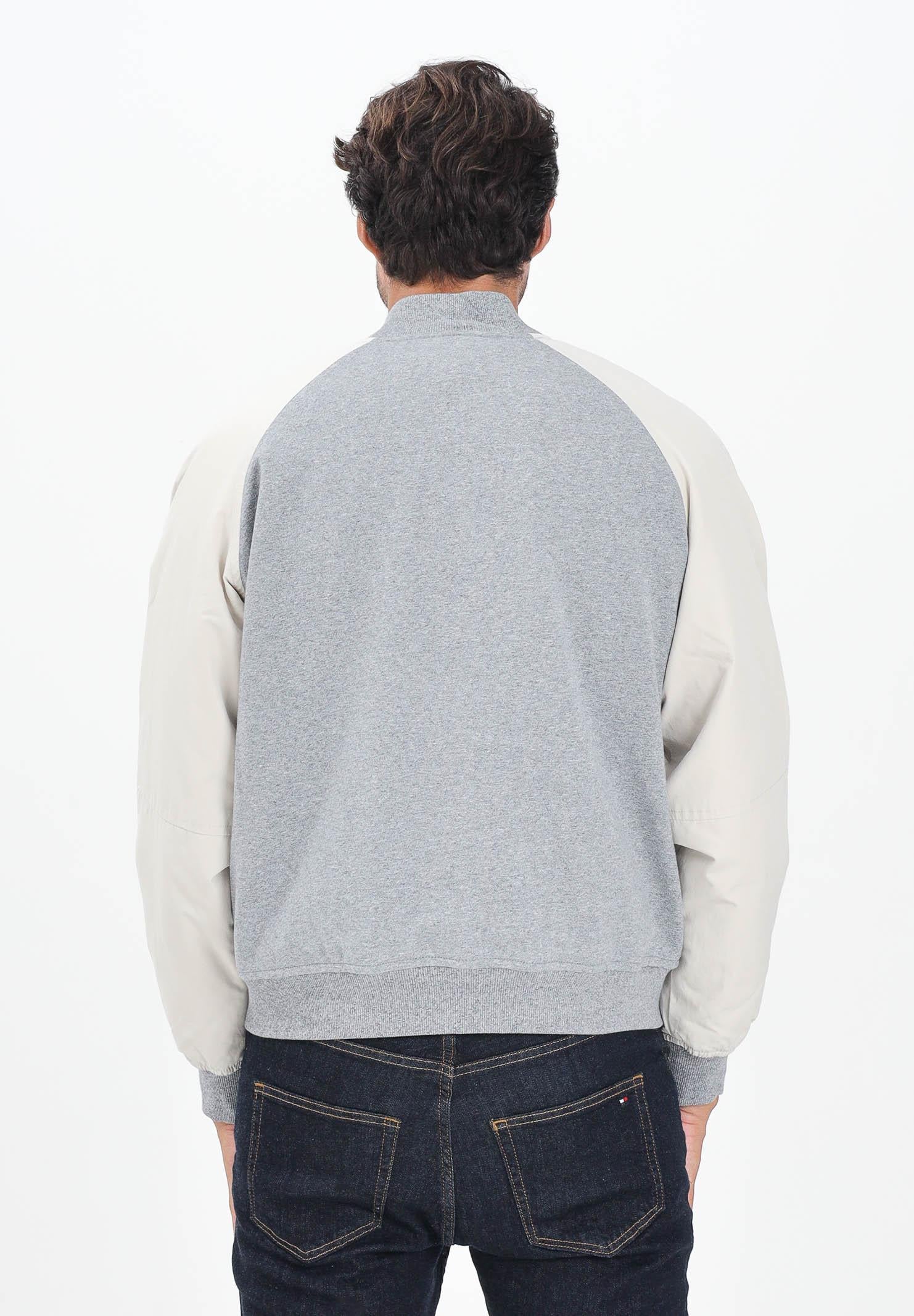 TOMMY HILFIGER Bomber Athleisure grigio e panna da uomo MW0MW39684P01  TOMMY HILFIGER 