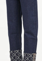 CALVIN KLEIN JEANS Jeans in denim blu da donna con risvolto logato LV047D711GZ1H  CALVIN KLEIN JEANS 