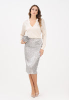 PATRIZIA PEPE Gonna midi argento da donna 2G1050A672 J4O6 PATRIZIA PEPE 